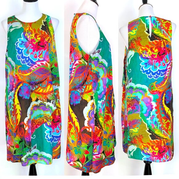 Lauren Ralph Lauren Women's Tropical Floral Shift Sleevless Dress Sz 12 - Picture 8 of 16